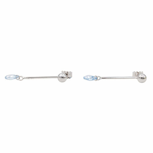 Boucles d'oreilles Boucles d'oreilles Pendantes Or blanc Aigue marine 58 Facettes 3145033CN