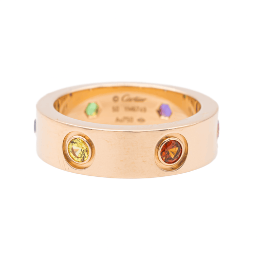 Bague 50 Cartier Love - Bague en or rose 18 carats sertie de pierres 58 Facettes 3146952CN