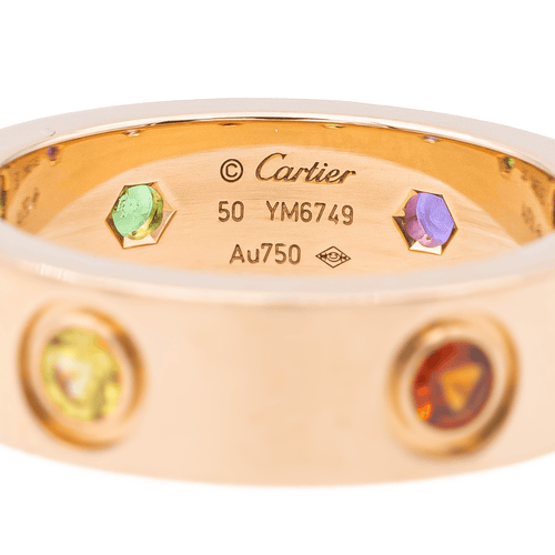 Bague 50 Cartier Love - Bague en or rose 18 carats sertie de pierres 58 Facettes 3146952CN