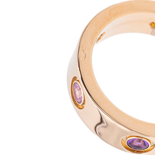 Bague 50 Cartier Love - Bague en or rose 18 carats sertie de pierres 58 Facettes 3146952CN