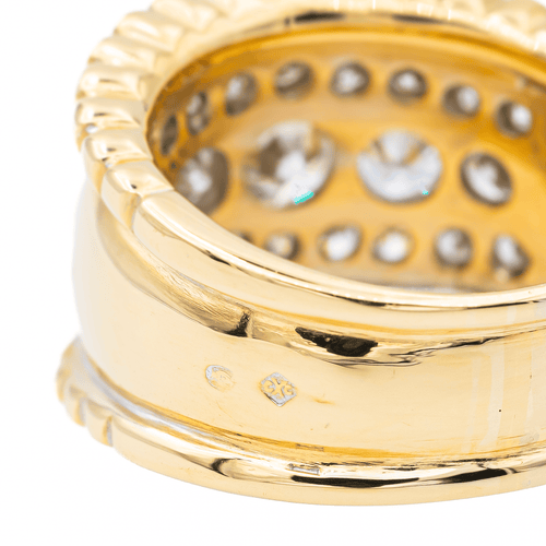 Bague 57 Bague en or jaune et or blanc avec diamants 58 Facettes 3148554CN