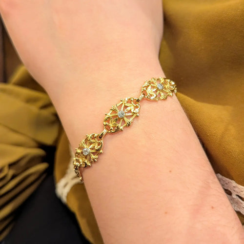 Bracelet Bracelet en or jaune 18 carats serti de diamants 58 Facettes 31503