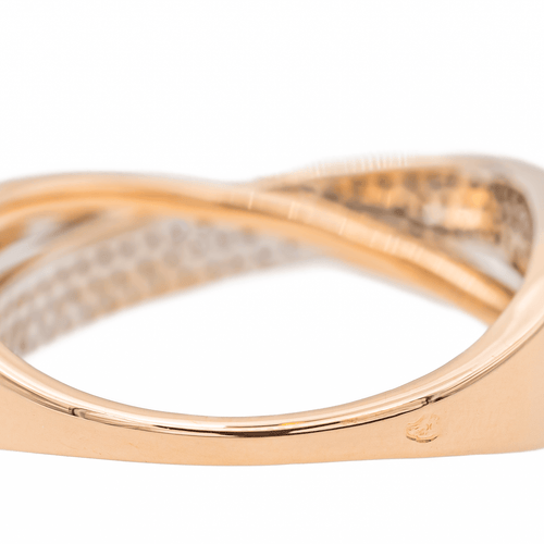 Bague 54 Bague pavée de diamants en or rose 18 carats 58 Facettes 3167513CN