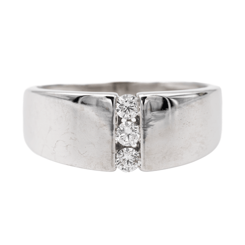 Bague 56 Bague trilogie en or blanc 18 carats et diamants 58 Facettes 3167516CN
