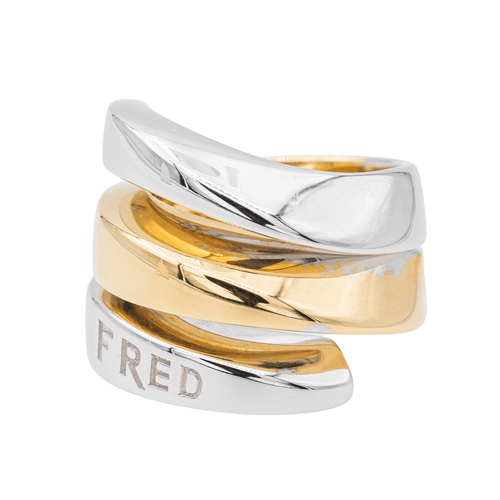 Bague 50 Fred - Bague en or blanc et or jaune 18 carats 58 Facettes 3175434CN