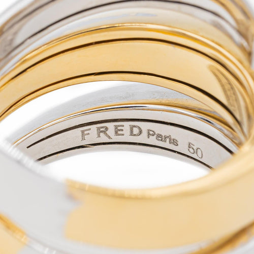 Bague 50 Fred - Bague en or blanc et or jaune 18 carats 58 Facettes 3175434CN