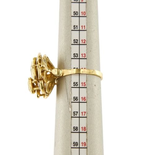 Bague 54 Bague fleur en or jaune 18 ct et diamants 58 Facettes 31805