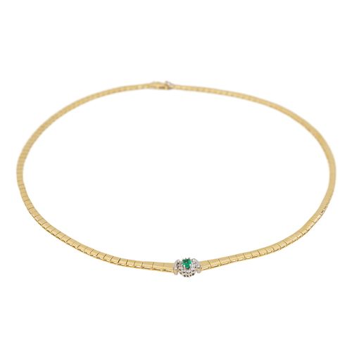 Collier Collier en or jaune 18 carats avec émeraude et diamants 58 Facettes 3182200CN