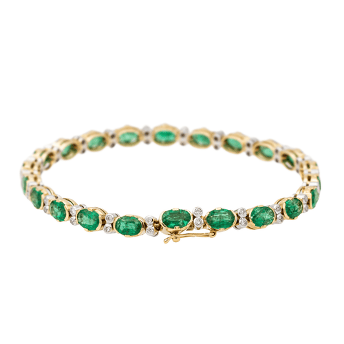 Bracelet Bracelet Or jaune, Or blanc Emeraude, Diamant 58 Facettes 3182205CN