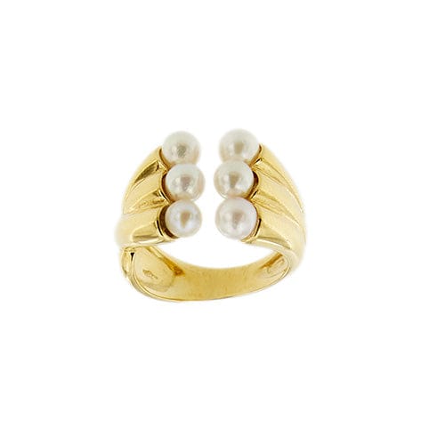 Bague Bague à perles en or jaune 18 ct 58 Facettes 31844