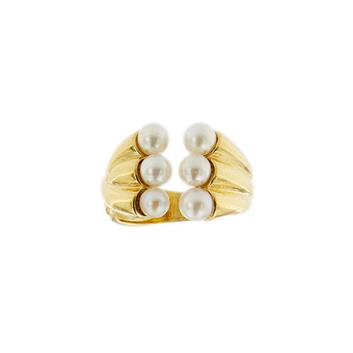 Bague Bague à perles en or jaune 18 ct 58 Facettes 31844