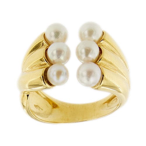 Bague Bague à perles en or jaune 18 ct 58 Facettes 31844