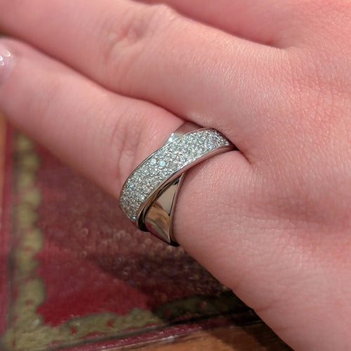 Bague 52 Bague en or blanc 18 carats et diamants 58 Facettes 31893