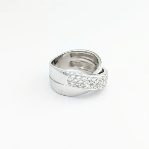 Bague 52 Bague en or blanc 18 carats et diamants 58 Facettes 31893