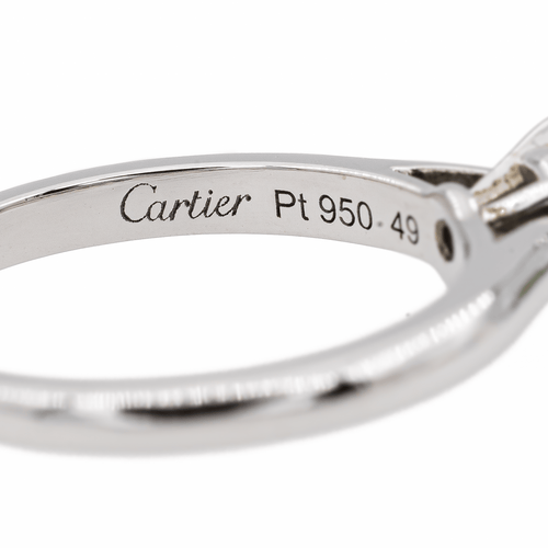 Bague 49 Cartier 1895 - Bague solitaire en platine et diamant 58 Facettes 3202700RV