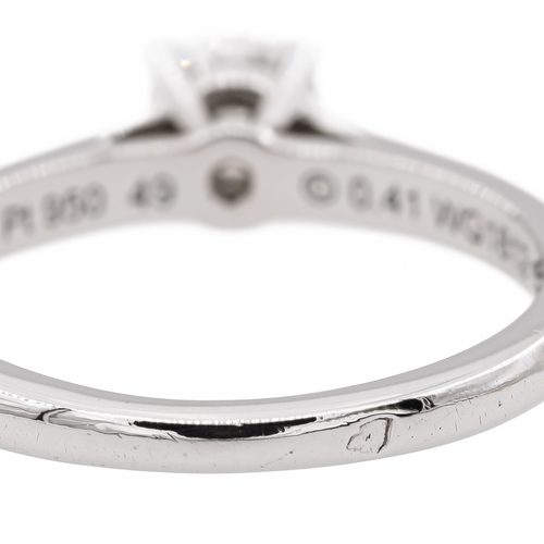 Bague 49 Cartier 1895 - Bague solitaire en platine et diamant 58 Facettes 3202700RV