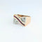 Bague 58 Bague tank en or rose 18 carats avec diamants et rubis 58 Facettes 32028
