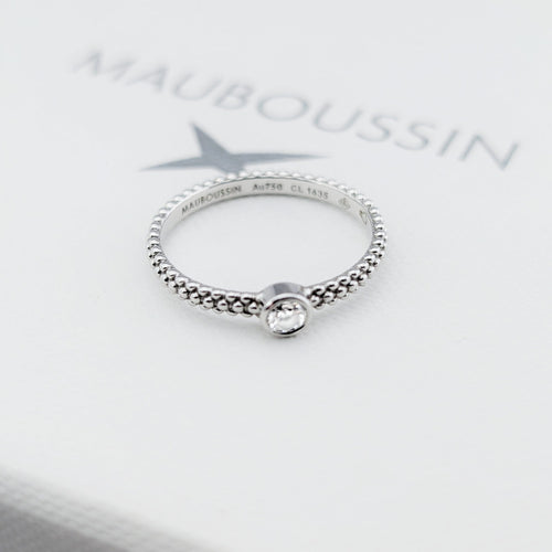 Bague 51 Mauboussin - Bague solitaire Goutte de jour en or blanc et diamant 58 Facettes 32038