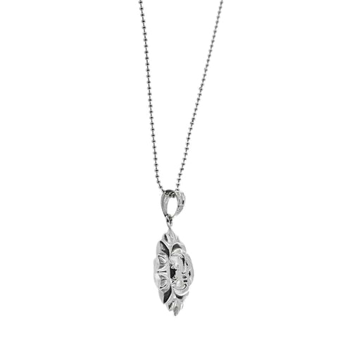 Collier Unoaerre - Collier de perles avec pendentif soleil et lune en or blanc 18 carats 58 Facettes 32074