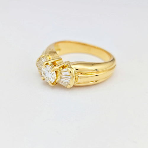 Bague 57 Bague en or jaune 18 carats et diamants 58 Facettes 32184