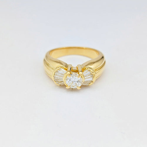 Bague 57 Bague en or jaune 18 carats et diamants 58 Facettes 32184