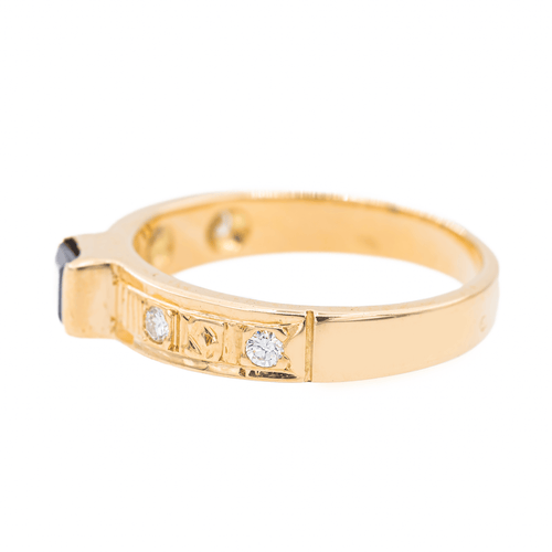 Bague 51 Bague en or rose 18 carats avec saphir et diamants 58 Facettes 3218748CN