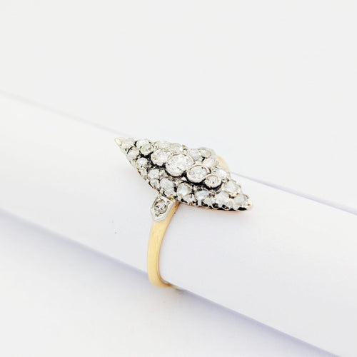 Bague 53 Bague marquise en or jaune 18 carats et diamants 58 Facettes 32190