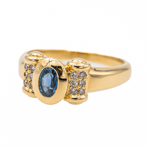 Bague 58 Bague Or jaune Saphir, Diamant 58 Facettes 3221903CN