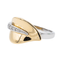 Bague 61 Bague feuille en or blanc et or jaune 18 carats, diamants 58 Facettes 3221913CN