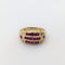 Bague 52 Bague en or jaune 18 carats avec rubis synthétiques et diamants 58 Facettes 32229
