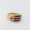 Bague 52 Bague en or jaune 18 carats avec rubis synthétiques et diamants 58 Facettes 32229