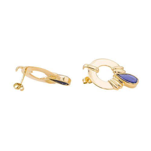 Boucles d'oreilles Boucles d’oreilles en or jaune 18 carats serties de cordiérites 58 Facettes 3227863CN