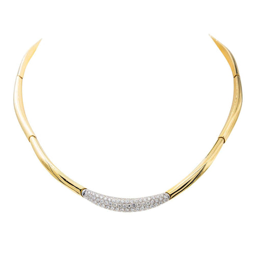 Collier Collier en or jaune et blanc 18 carats serti de diamants 58 Facettes 3230358CN