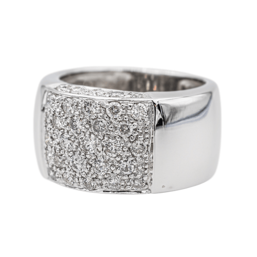 Bague 51 Bague pavée de diamants en or blanc 18 carats 58 Facettes 3230359CN