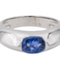 Bague 51 Piaget - Bague en or blanc avec saphir ovale et diamant 58 Facettes 3230367CN