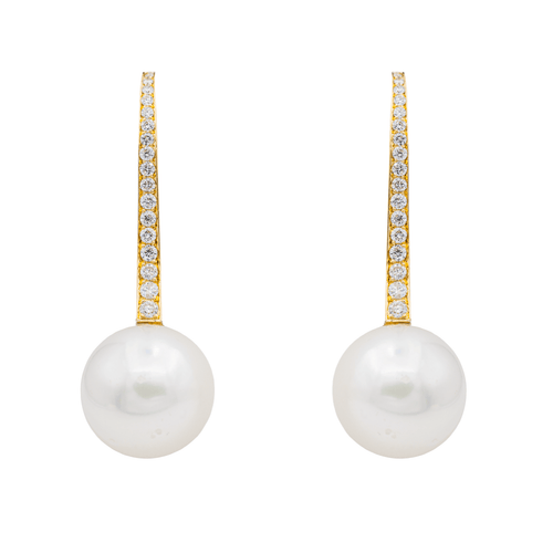 Boucles d'oreilles Boucles d'oreilles Or jaune Perle, Diamant 58 Facettes 3230368CN
