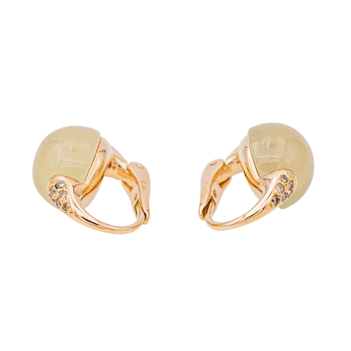 Boucles d'oreilles Pomellato Boucles d'oreilles Luna Or rose Pierre de lune, Diamant 58 Facettes 3230373CN