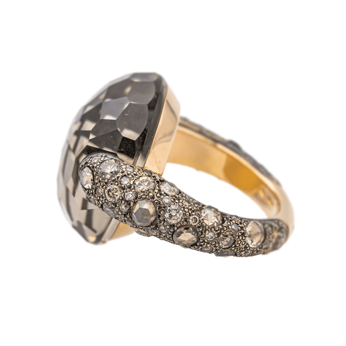 Bague 51 Pomellato Tango - Bague cocktail en or rose, quartz fumé et diamants 58 Facettes 3230375CN