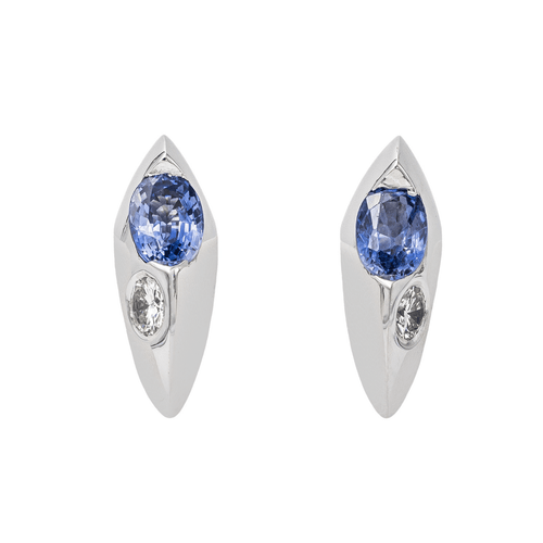 Boucles d'oreilles Piaget - Boucles d’oreilles en or blanc avec saphirs et diamants 58 Facettes 3230379CN