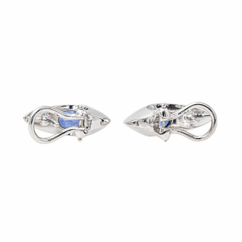 Boucles d'oreilles Piaget - Boucles d’oreilles en or blanc avec saphirs et diamants 58 Facettes 3230379CN