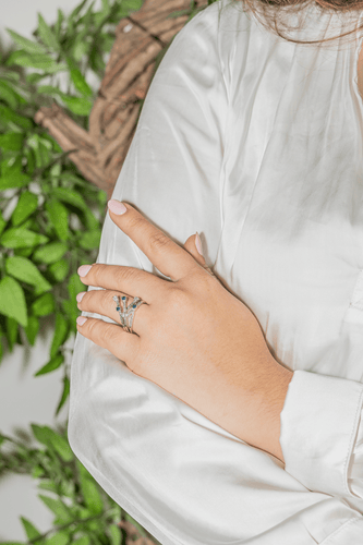 Bague 55 Bague Or blanc Diamant, Saphir 58 Facettes 3230381CN