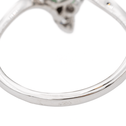 Bague 54 Bague Or blanc Emeraude, Diamant 58 Facettes 3233029CN