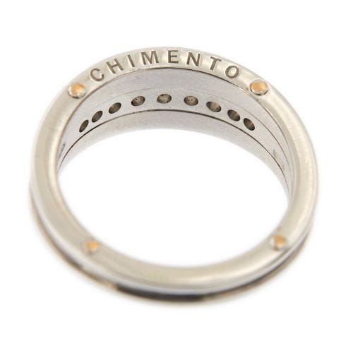 Bague 54 Chimento Aeternitas - Bague alliance en or blanc 18 kt et diamants 58 Facettes 32439
