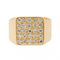 Bague 57.5 Bague chevalière pavée de diamants en or jaune 18 carats 58 Facettes 3240176CN