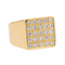 Bague 57.5 Bague chevalière pavée de diamants en or jaune 18 carats 58 Facettes 3240176CN