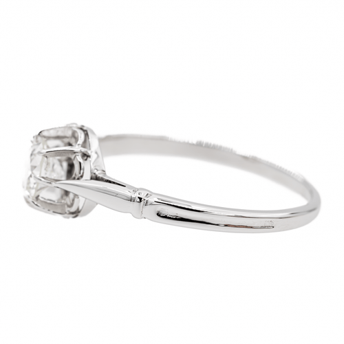 Bague 61 Bague solitaire en or blanc 18 carats avec diamant taille ancienne 58 Facettes 3241059CN