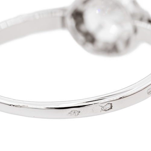 Bague 61 Bague solitaire en or blanc 18 carats avec diamant taille ancienne 58 Facettes 3241059CN