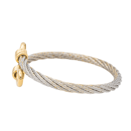 Bracelet Fred Force 10 - Bracelet jonc en acier et or jaune 58 Facettes 3241064CN