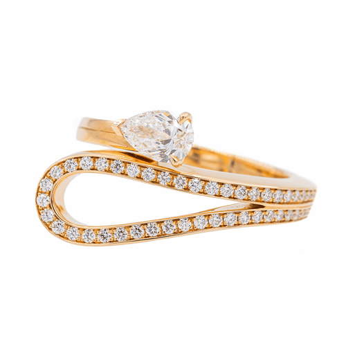 Bague 51 Repossi Serti inversé - Bague en or rose avec diamants 58 Facettes 3242300CN
