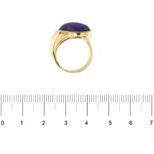 Bague 55 Bague jonc en or jaune 18 carats au lapis-lazuli cabochon 58 Facettes 32435